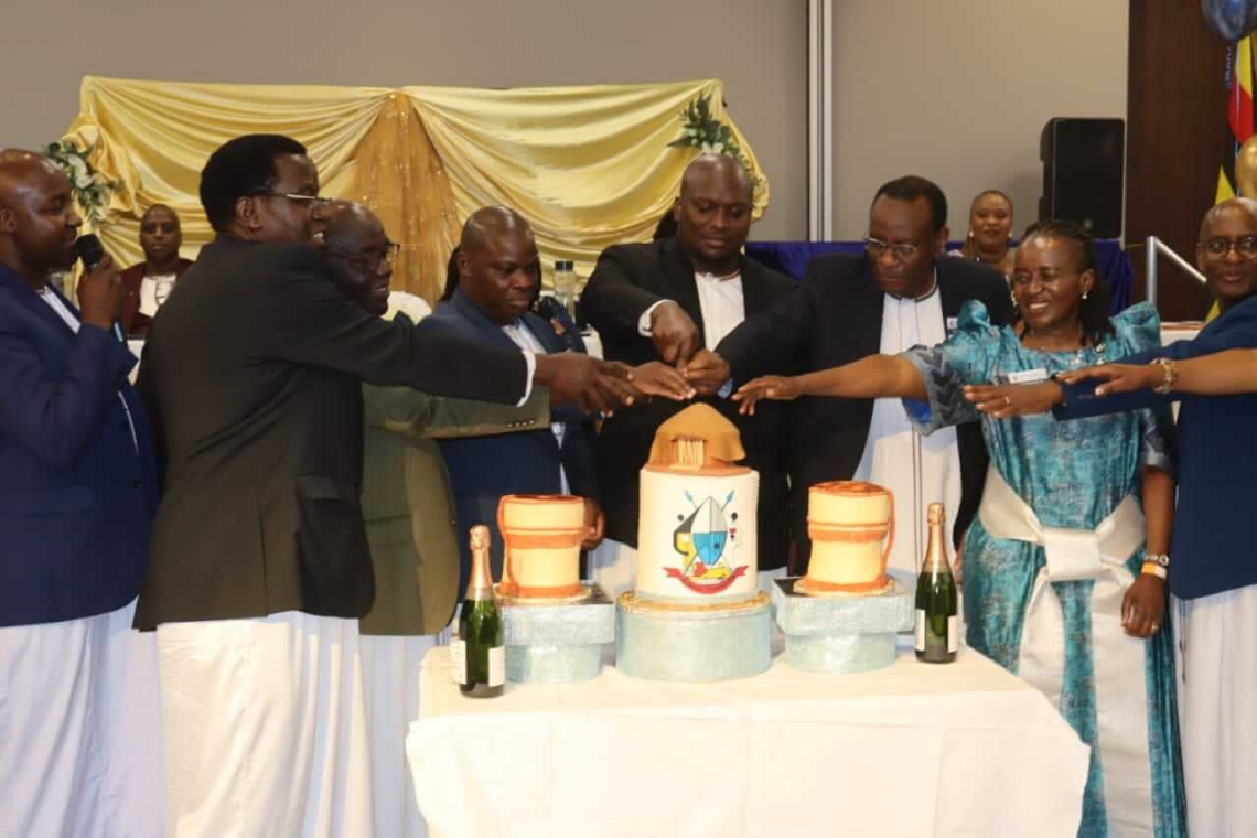 Prince Jjunju (centre) cuts the cake during the launch ceremony Prince Jjunju (centre) cuts the cake during the launch ceremony
